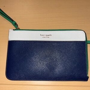Kate Spade Wristlet New W/O Tag. Navy & Green